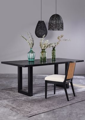 Mesa de Comedor Negro Madera Dark 200x100 cm