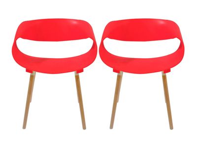 Set 2 Sitiales Nórdico Rojo Idetex