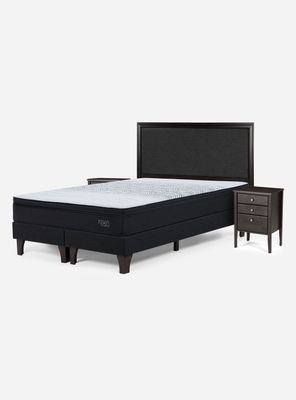 Cama Tempo 2 Plazas Base Dividida Nolita Grafito