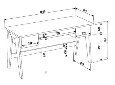 Imagen 2 del producto Escritorio Artesano MDF 150 cm Decocasa