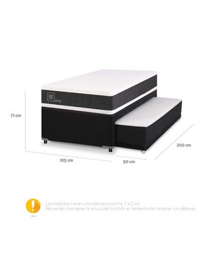 Imagen 2 del producto Diván Cama New Ortopedic Black 1.5 Plazas