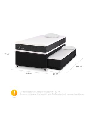 Imagen 2 del producto Diván Cama New Ortopedic Black + 2 Almohadas