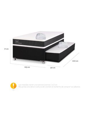 Imagen 2 del producto Diván Cama New Ortopedic Black + Cubre Colchón