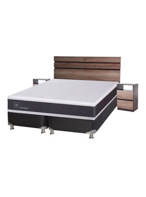 Box Spring Ortopedic B5 Zonas 2 Plazas Base Dividida + Set Muebles Ares