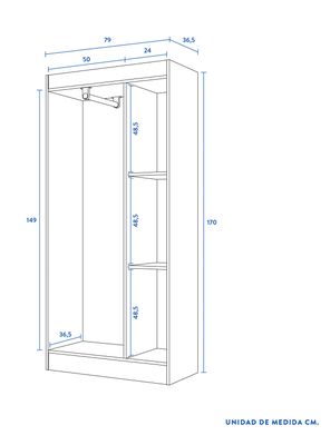 Imagen 2 del producto Clóset Pasco 3 Puertas Cerezo
