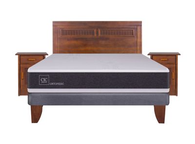 Imagen 2 del producto Cama Europea New Ortopedic 2 Plazas Base Normal + Set Muebles Milán