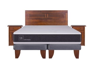 Imagen 2 del producto Cama Europea New Ortopedic 2 Plazas Base Dividida + Set Muebles Milán