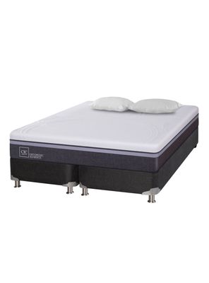 Box Spring B5 Black Ortopedic Advance 2 Plazas Base Dividida + Almohadas