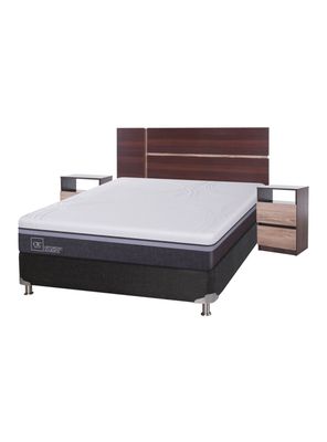 Box Spring Ortopedic Advance 2 Plazas Base Normal + Set Muebles Enio