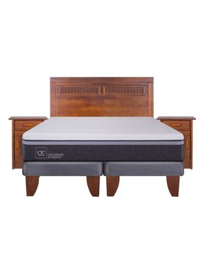 Imagen 2 del producto Cama Europea Ortopedic Advance 2 Plazas Base Dividida + Set Muebles Milán