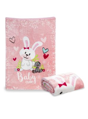 Frazada Reversible Bebe Conejito Rosada Bebesit