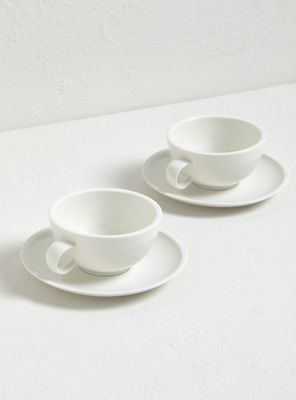 Set de 4 Tazas de Café 100 ml + Platillos Porcelana