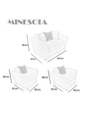 Imagen 2 del producto Juego Living Minesota 2 Cuerpos + Sillones Tela/Pu