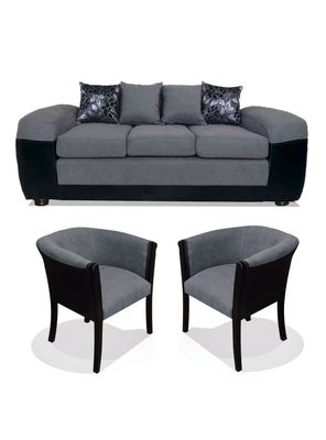 Juego Living Houston 3 Cuerpos + Sitiales Tela/PU