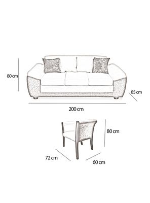 Imagen 2 del producto Juego Living Houston 3 Cuerpos + Sitiales Tela/PU