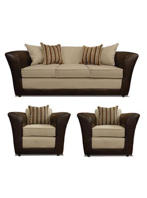 Juego Living Minesota 3 Cuerpos + Sillones Tela/PU
