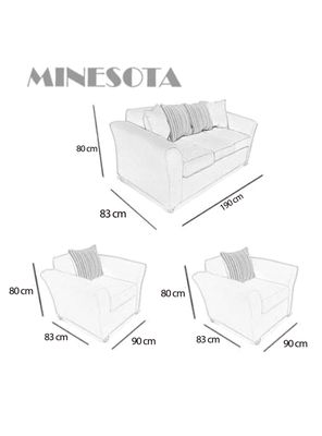 Imagen 2 del producto Juego Living Minesota 3 Cuerpos + Sillones Tela/PU