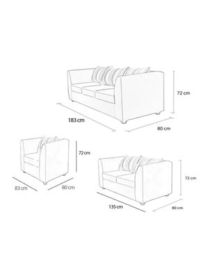 Imagen 2 del producto Juego de Living Valentino 3.2.1 Cuerpos Tela/PU
