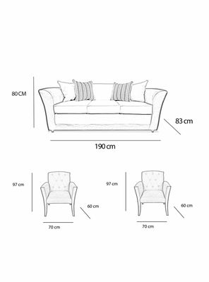 Imagen 2 del producto Juego Living Minesota 3 Cuerpos Tela/PU + Sitiales