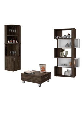 Mesa Centro + Bar Esquinero + Biblioteca Cubo Beijing