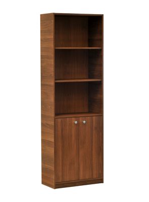 Librero 6 Niveles con Puerta Nogal