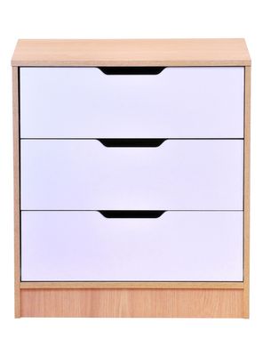 Cómoda 3 Cajones Misuri Carvalo-Blanco