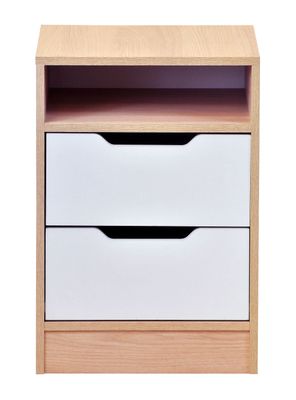 Velador 2 Cajones Misuri Carvalo-Blanco