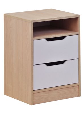 Imagen 2 del producto Velador 2 Cajones Misuri Carvalo-Blanco