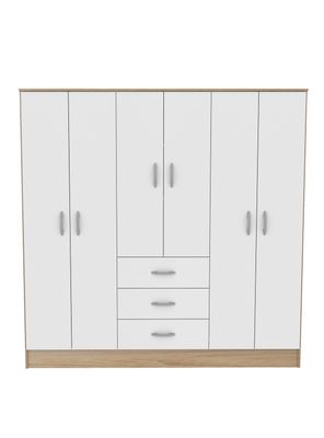 Clóset 3 Cajones 6 Puertas Maipo Olmo/Blanco