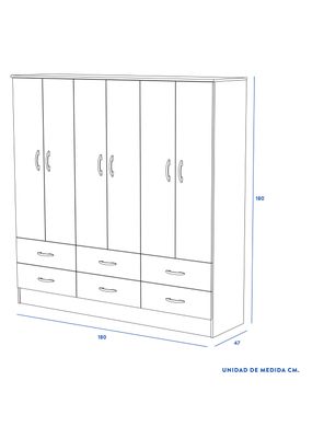 Imagen 2 del producto Clóset 6 Cajones 6 Puertas Maipo Blanco
