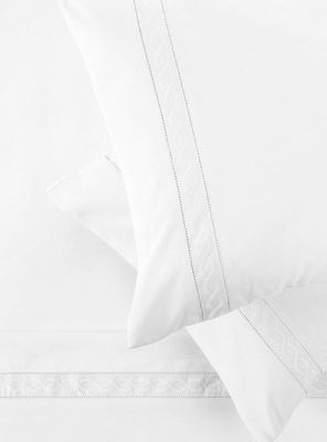 Sábanas 2 Plazas 220 Hilos Trenza Blanca