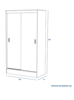 Imagen 2 del producto Clóset Caburgua 2 Puertas Corredera Olmo/Blanco