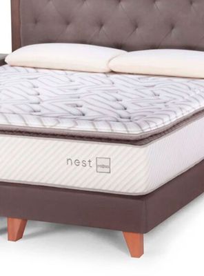 Imagen 2 del producto Cama Europea Nest 2 Plazas Base Dividida + Set Muebles Brera + Almohadas Memory Max