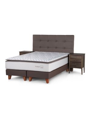 Cama Europea Nest 2 Plazas + Set Muebles Issey Vision