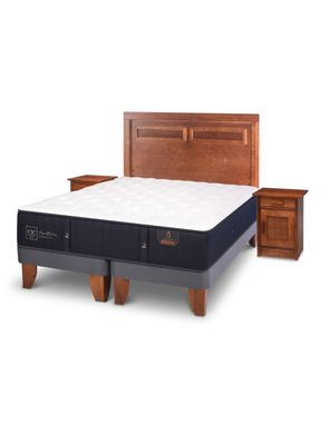 Cama Europea Premium 2 Plazas Base Dividida Milan + Set Muebles