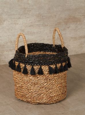 Canasto Flecos Negro 30 x 25 cm