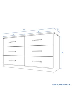 Imagen 2 del producto Cómoda Altair Wengue 6 Cajones