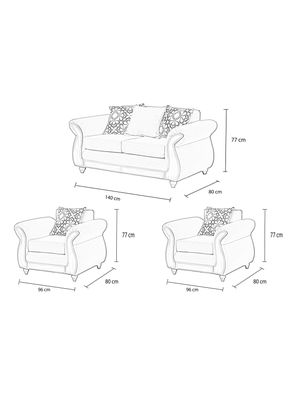 Imagen 2 del producto Juego Living Nilo 2 Cuerpos + 2 Sillones Stylo