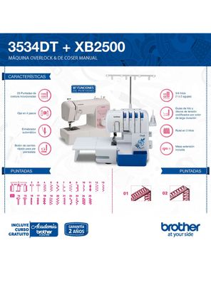 Imagen 2 del producto Overlock 3534DT + Máquina de Coser XB2500