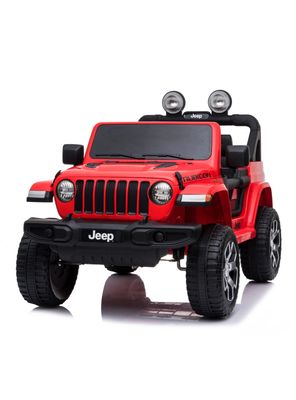 Jeep Rubicom Batería 12V Licencia Jeep Rojo