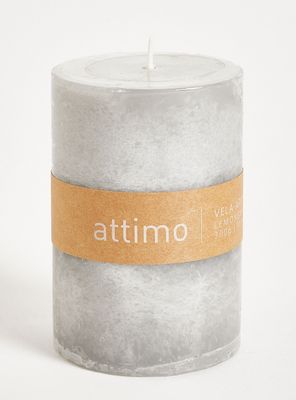 Vela Pilar Gris 10 cm