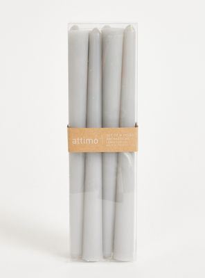 Pack 8 Velas Dinner Gris 24.5 cm