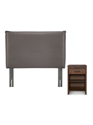 Set Respaldo 1.5 Plazas + Velador Maurice Chocolate