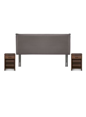 Set Respaldo 2 Plazas + Velador Maurice Chocolate