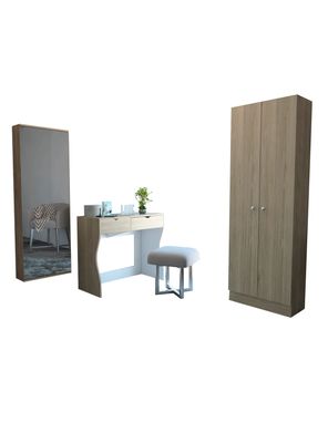Tocador + Zapatero con Espejo + Clóset 2P Perla