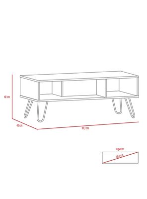 Imagen 2 del producto Mesa TuHome de Centro Vassel Miel Plomo TuHome