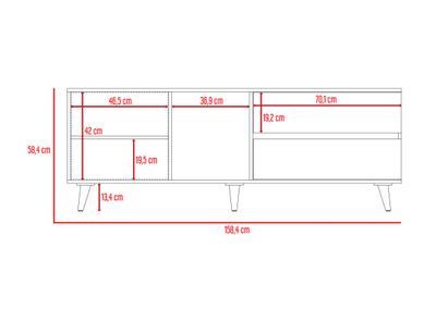 Imagen 2 del producto Rack TuHome TV 60"" Salem Miel Plomo