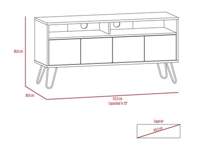 Imagen 2 del producto Combo Muebles Vassel Miel Plomo Rack TV 55"" + Mesa Centro TuHome