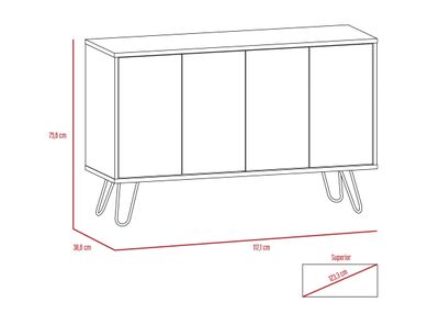 Imagen 2 del producto Combo Muebles Vassel Miel Plomo Buffet + Mesa de Centro TuHome