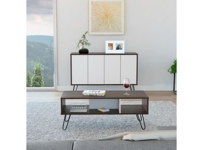 Imagen 2 del producto Arrimo + Mesa Centro Vassel Habano Blanco TuHome